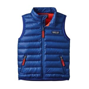 Patagonia Blue Puffer Vest with Red Accents